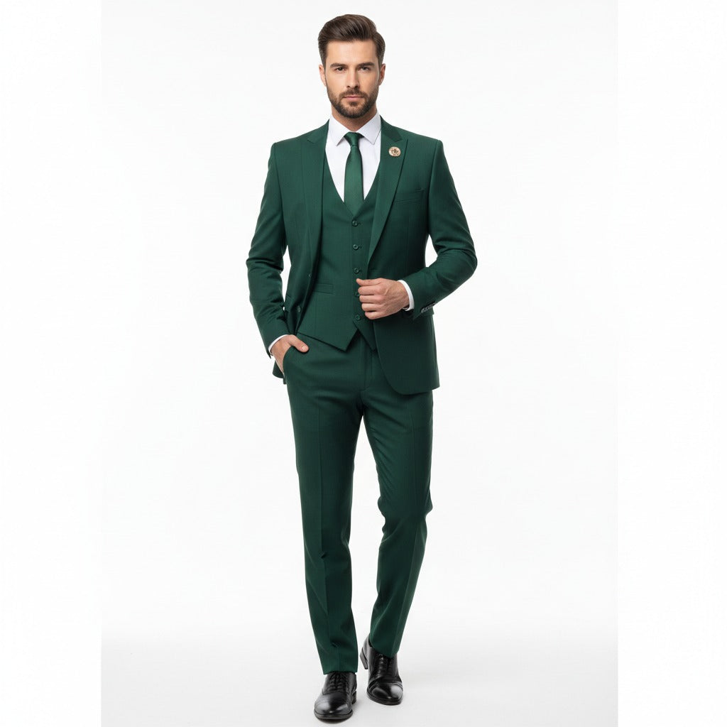 Deep Teal Obsidian Executive 3-Piece Suit-suits-VogueNThreads