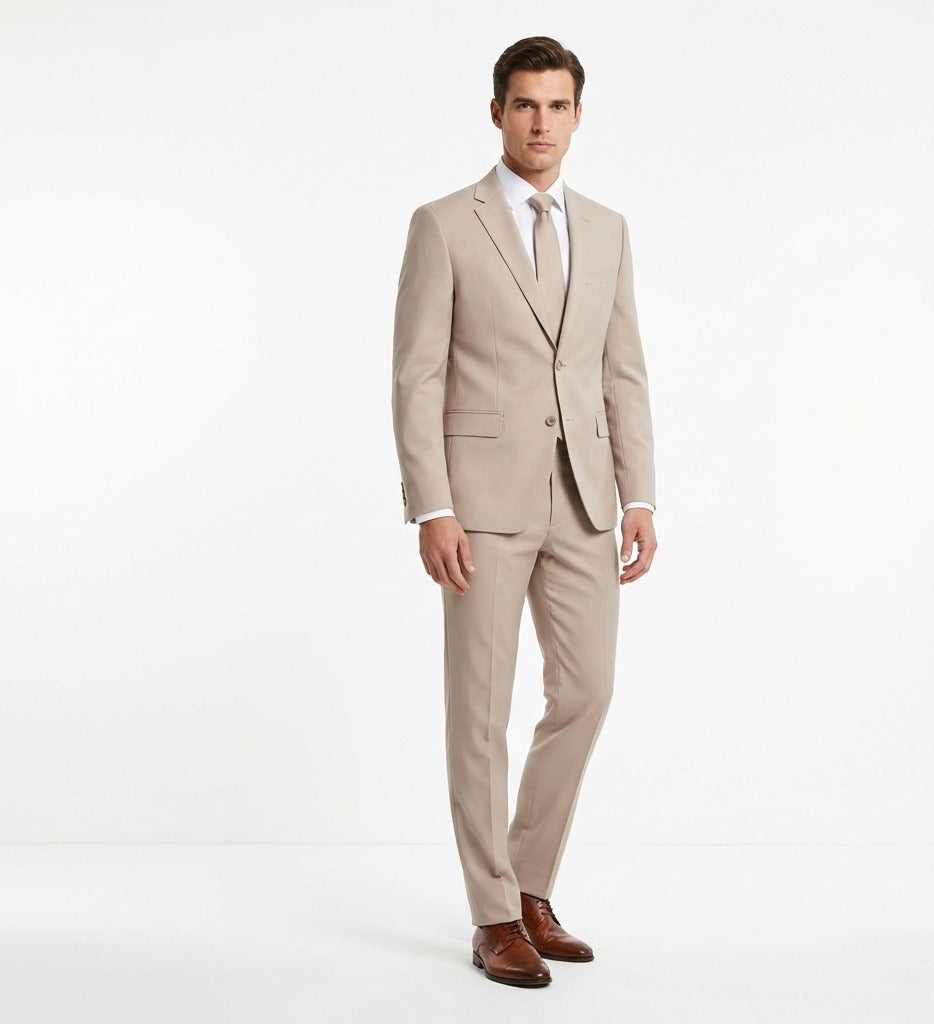 Desert Sand Executive 2-Piece Suit-suits-VogueNThreads