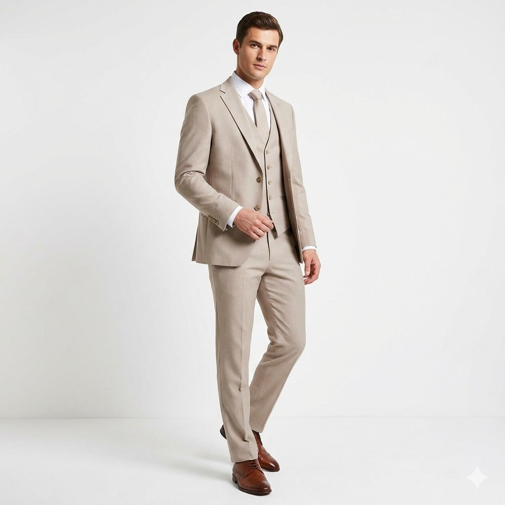 Desert Sand Executive 3-Piece Suit-suits-VogueNThreads