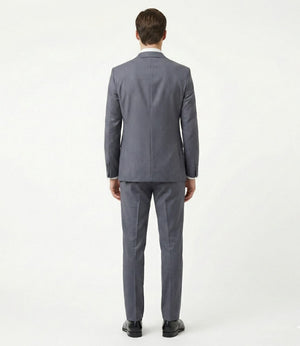 Executive Steel Blue-Grey Suit | Tailored 3-Piece Set-suits-VogueNThreads