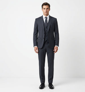 Graphite Anthracite Twill – Executive 3-Piece Suit-suits-VogueNThreads