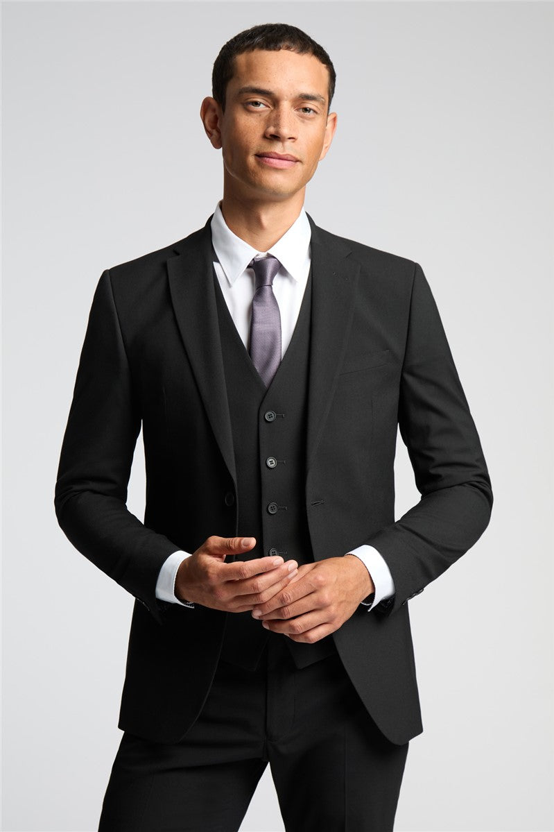 Limehaus Black Stretch Suit-VogueNThreads