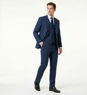 Midnight Obsidian Executive Navy 3-Piece Suit-suits-VogueNThreads