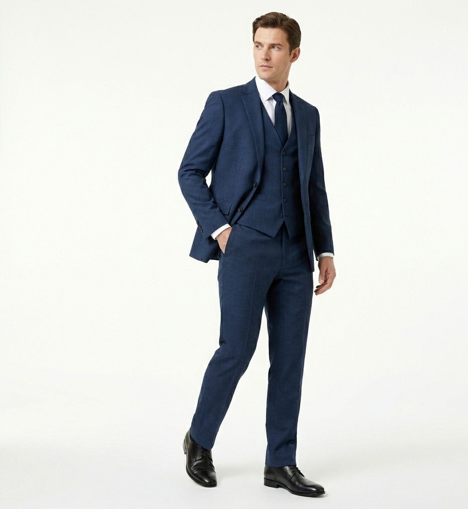 Midnight Obsidian Executive Navy 3-Piece Suit-suits-VogueNThreads