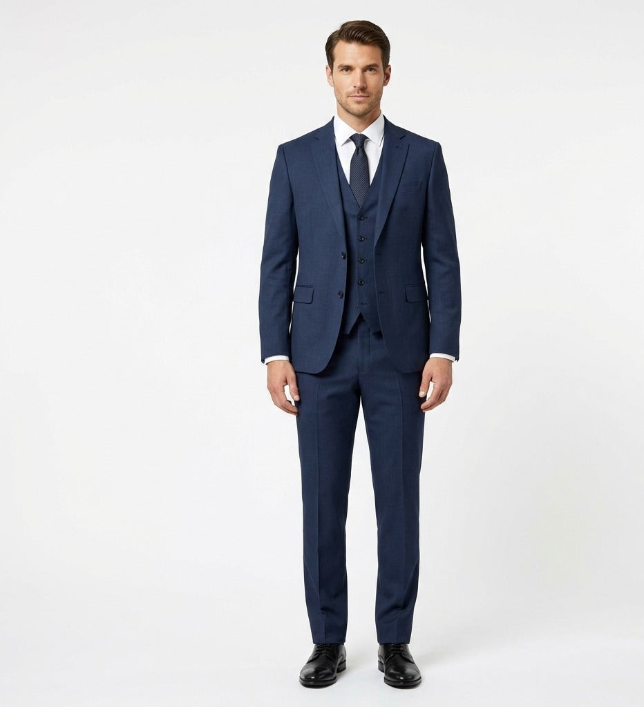 Midnight Obsidian Executive Navy 3-Piece Suit-suits-VogueNThreads