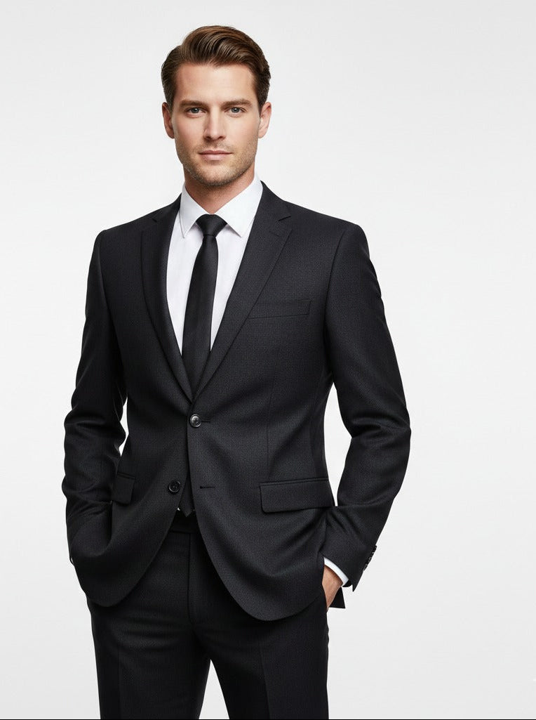 Obsidian Charcoal – Executive 3-Piece Suit-suits-VogueNThreads