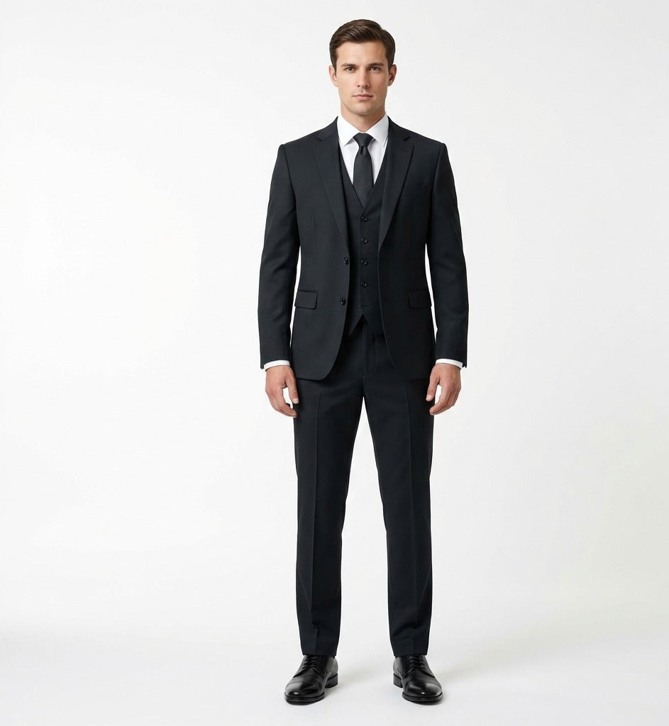 Obsidian Charcoal – Executive 3-Piece Suit-suits-VogueNThreads