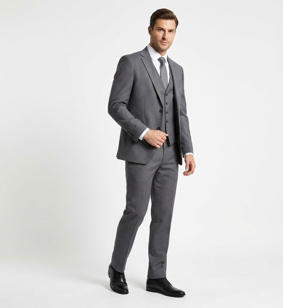 Pewter Steel Executive 3-Piece Suit-suits-VogueNThreads