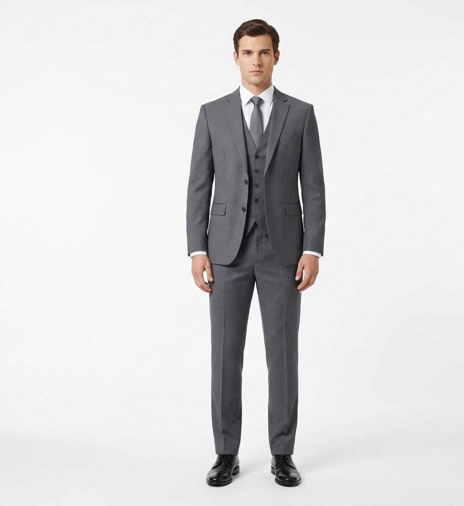 Pewter Steel Executive 3-Piece Suit-suits-VogueNThreads
