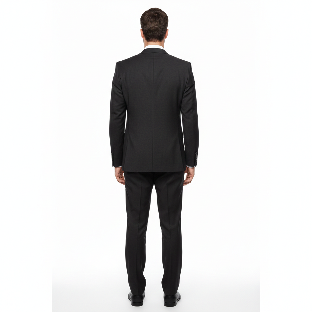 Premium Charcoal 3-Piece Tailored Suit – Slim Fit Poly-Viscose-suits-VogueNThreads