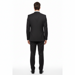 Premium Charcoal 3-Piece Tailored Suit – Slim Fit Poly-Viscose-suits-VogueNThreads