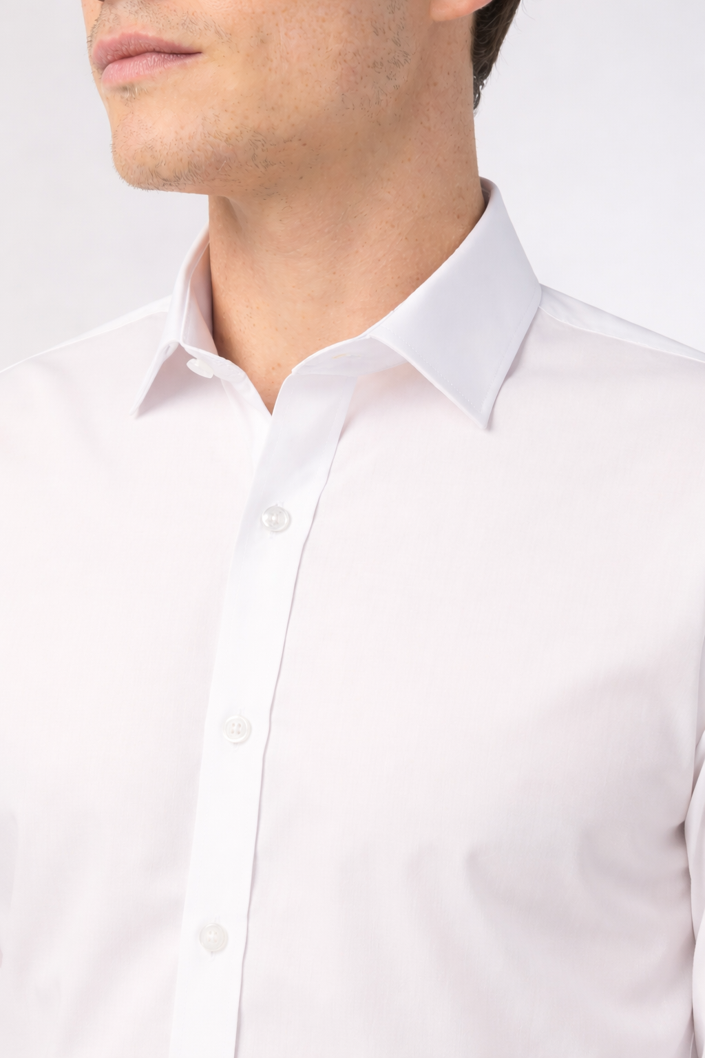 Regular Fit White Stretch Shirt
