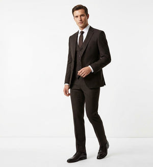 Roasted Espresso Heritage 3-Piece Suit-suits-VogueNThreads