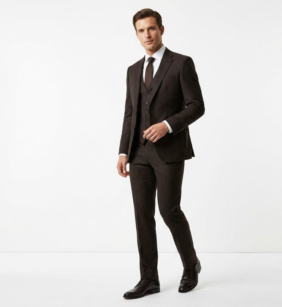 Roasted Espresso Heritage 3-Piece Suit-suits-VogueNThreads