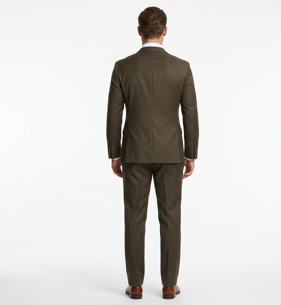 Roasted Espresso Twill – Executive 3-Piece Suit-suits-VogueNThreads