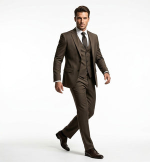 Roasted Espresso Twill – Executive 3-Piece Suit-suits-VogueNThreads
