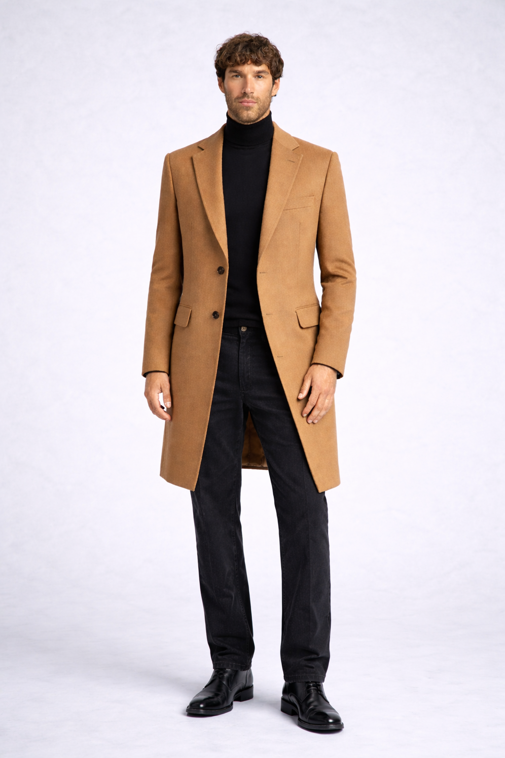 Slim Fit Brown Blend Overcoat-coat & Jackets-VogueNThreads