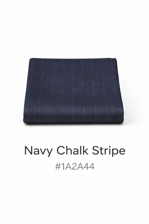 Slim Fit Navy Chalk Stripe Double Breasted Suit-Double Breasted-VogueNThreads