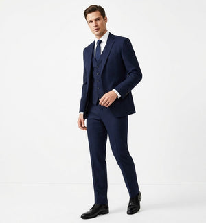Steel Cobalt Executive 3-Piece Suit-suits-VogueNThreads