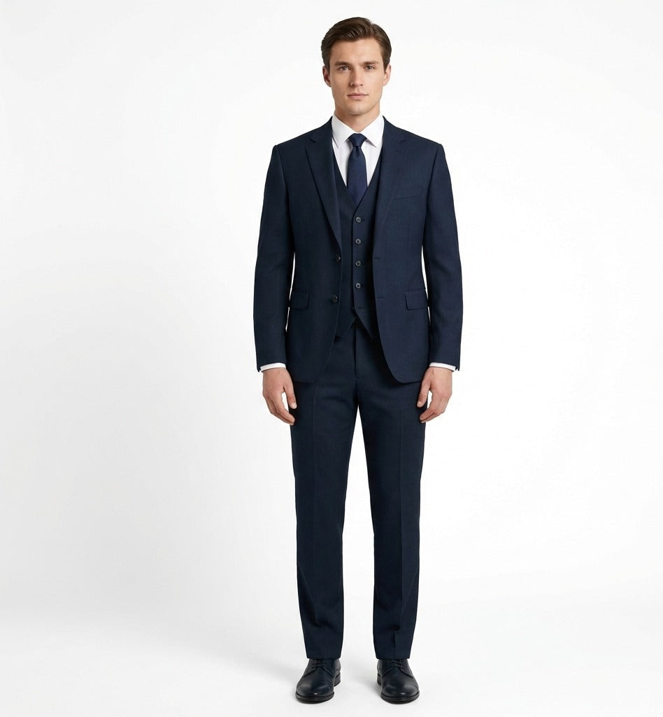 Steel Cobalt Executive 3-Piece Suit-suits-VogueNThreads