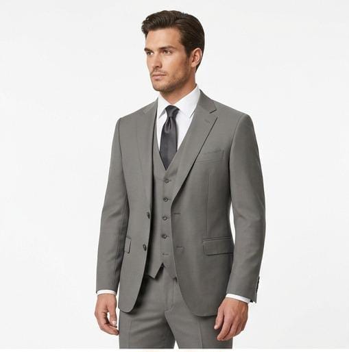 Steel Slate Twill – Executive 3-Piece Suit-suits-VogueNThreads