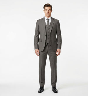 Steel Slate Twill – Executive 3-Piece Suit-suits-VogueNThreads