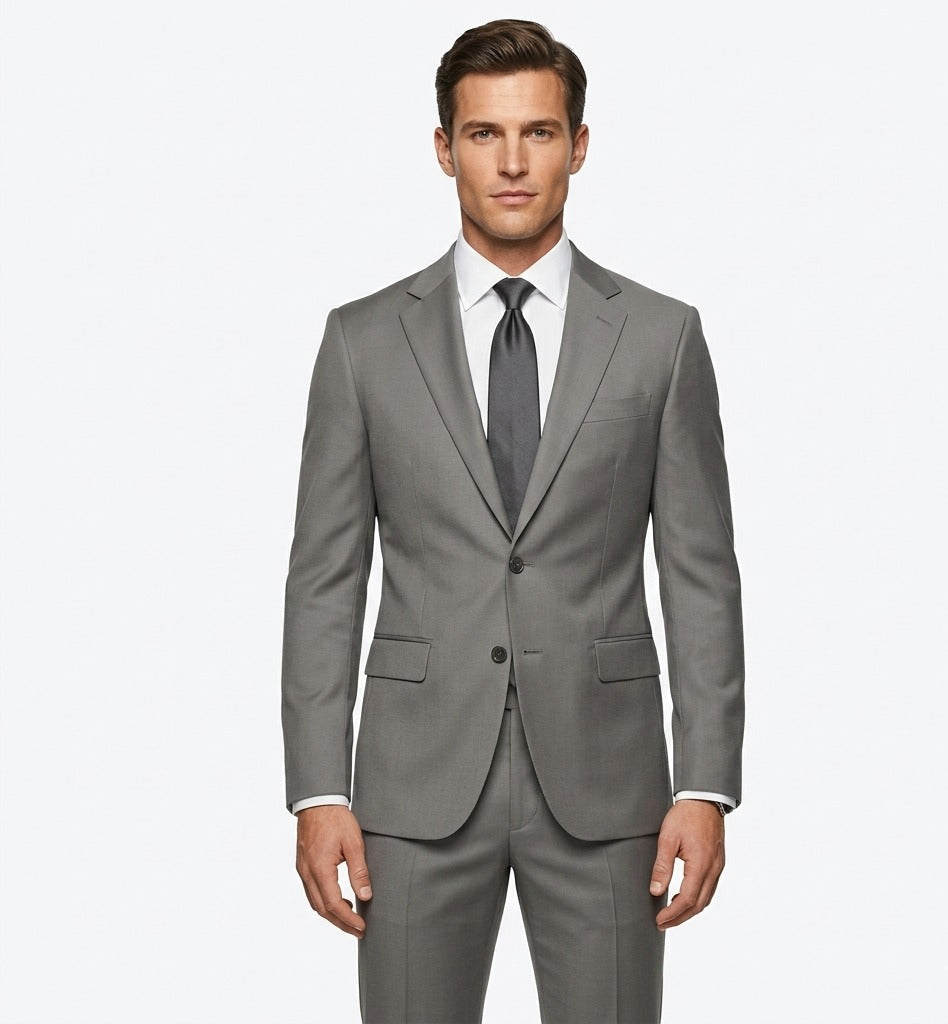 Steel Slate Twill – Premium 2-Piece Suit-VogueNThreads