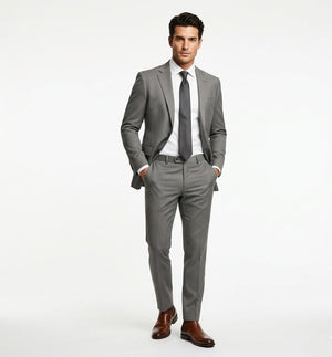 Steel Slate Twill – Premium 2-Piece Suit-VogueNThreads