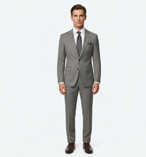 Steel Slate Twill – Premium 2-Piece Suit-VogueNThreads