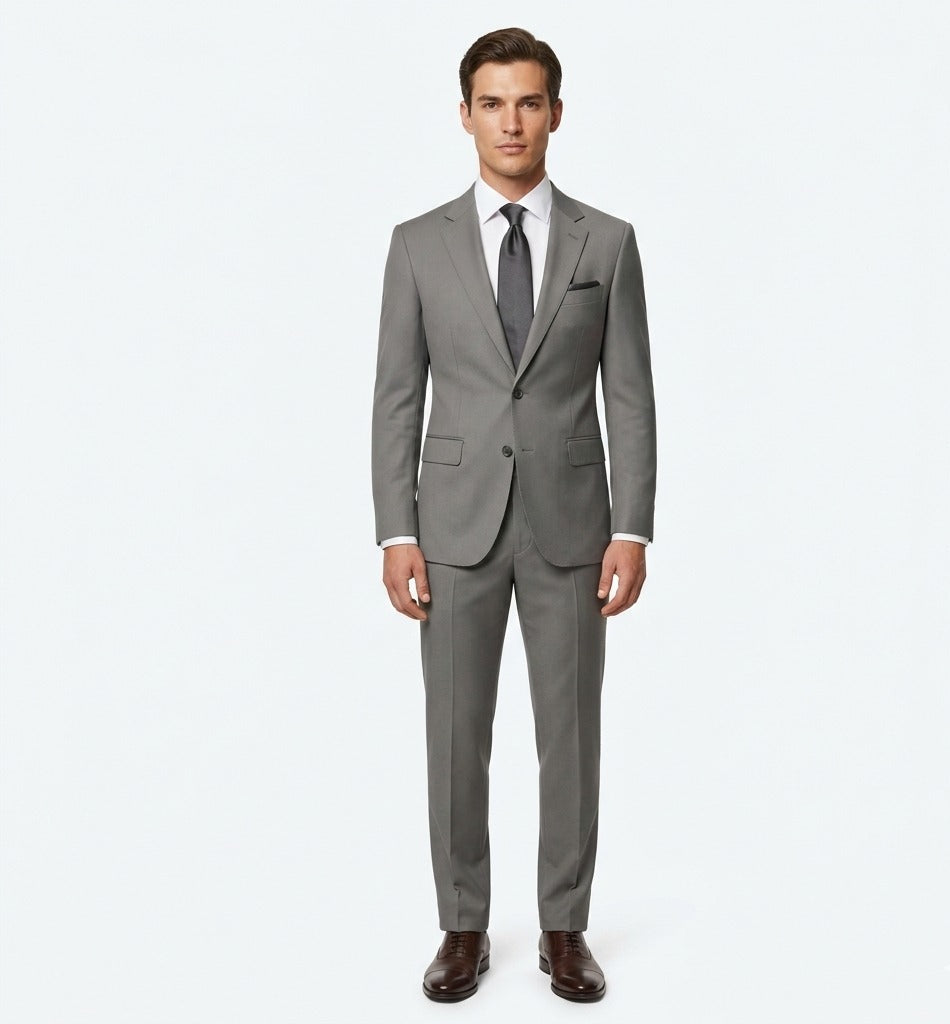 Steel Slate Twill – Premium 2-Piece Suit-VogueNThreads