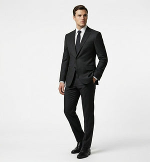 The Essential Charcoal Black 2-Piece Suit | Tailored Fit-suits-VogueNThreads