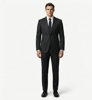 The Essential Charcoal Black 2-Piece Suit | Tailored Fit-suits-VogueNThreads