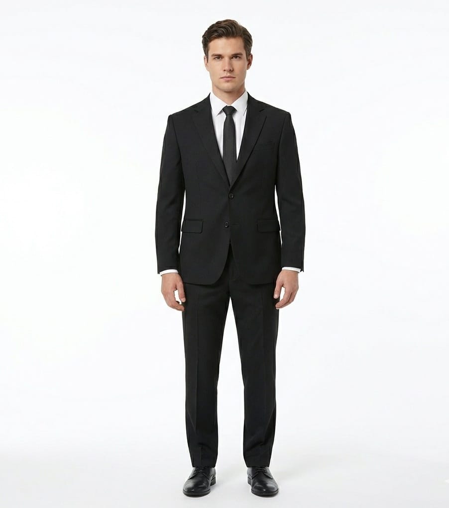 The Essential Jet Black 2-Piece Suit | Tailored Fit-suits-VogueNThreads