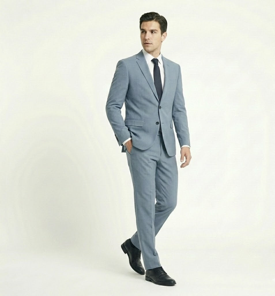 The Modern Airforce Blue 2-Piece Suit | Tailored Business Set-suits-VogueNThreads