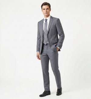 The Modern Slate Grey 2-Piece Suit | Tailored Polyviscose Business Set-suits-VogueNThreads