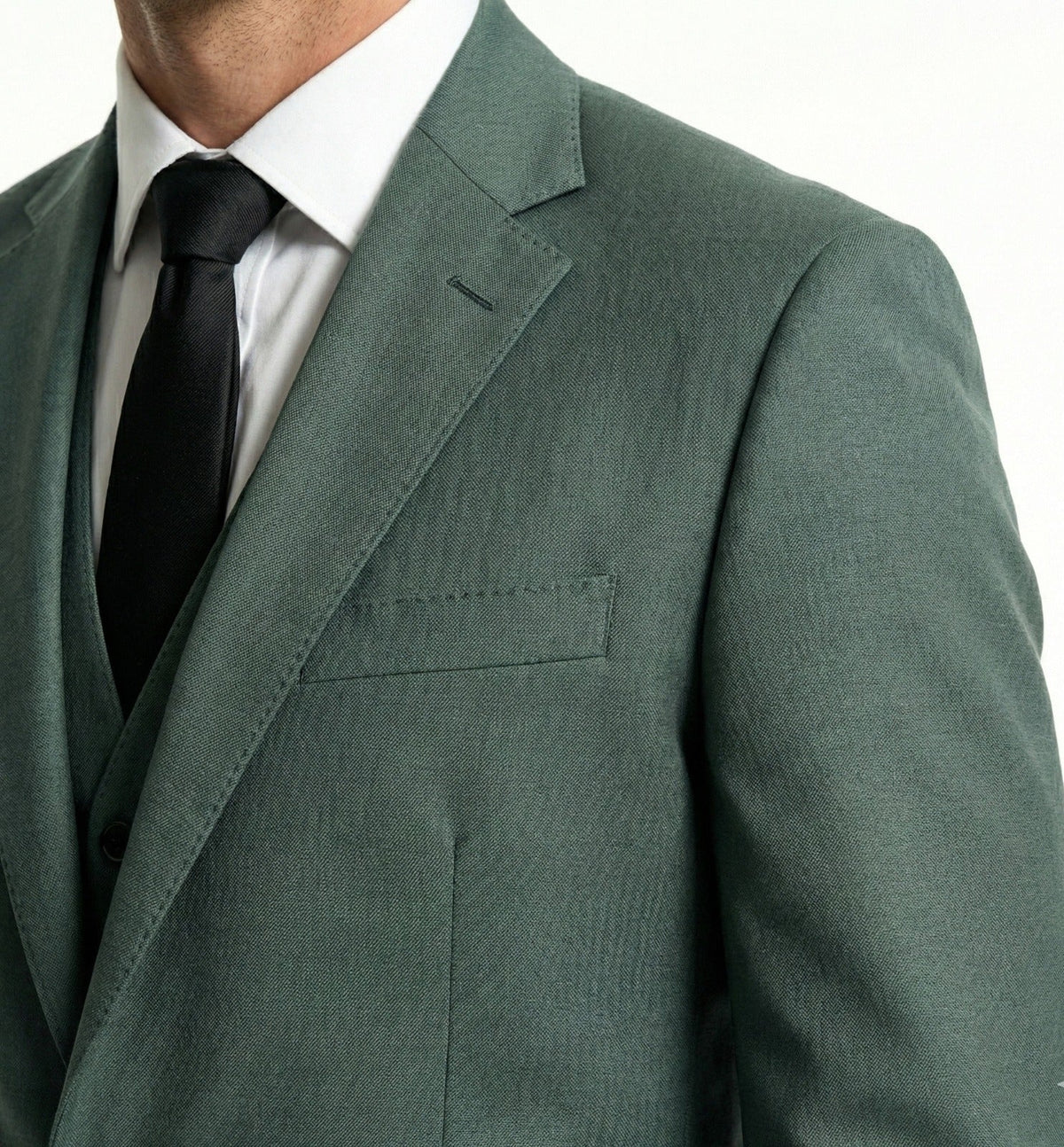 The Vintage Sage 3-Piece Suit | Premium Polyviscose Wedding Set-suits-VogueNThreads